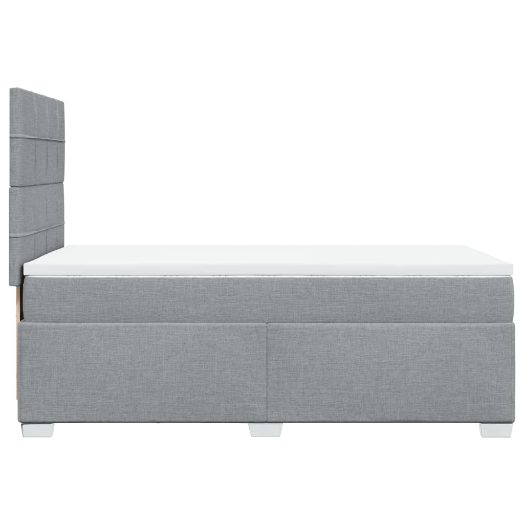Box spring krevet s madracem svjetlosivi 90x190 cm od tkanine