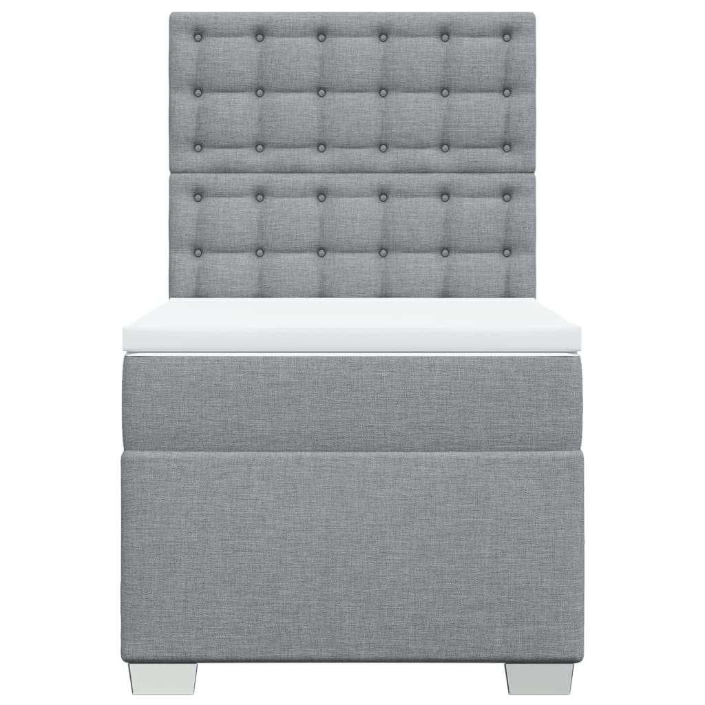 Box spring krevet s madracem svjetlosivi 90x190 cm od tkanine