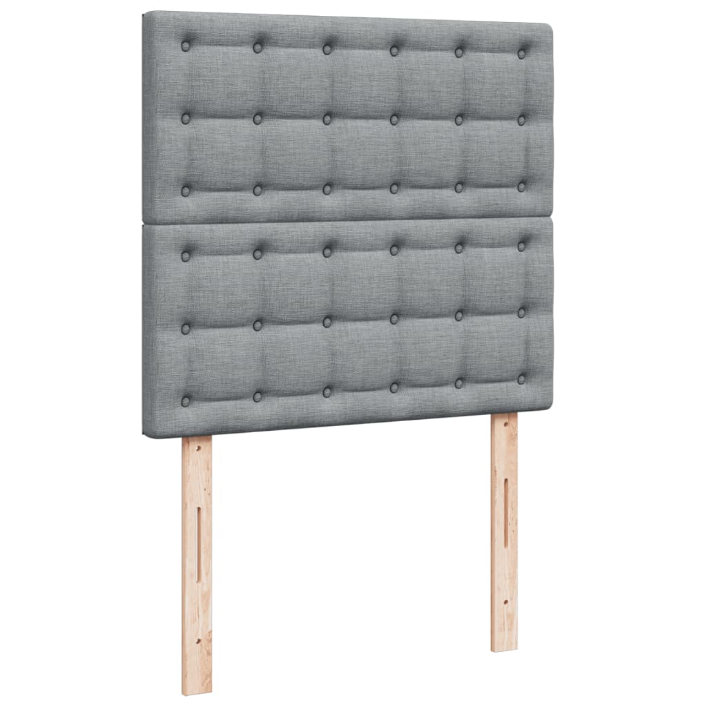 Box spring krevet s madracem svjetlosivi 90x190 cm od tkanine