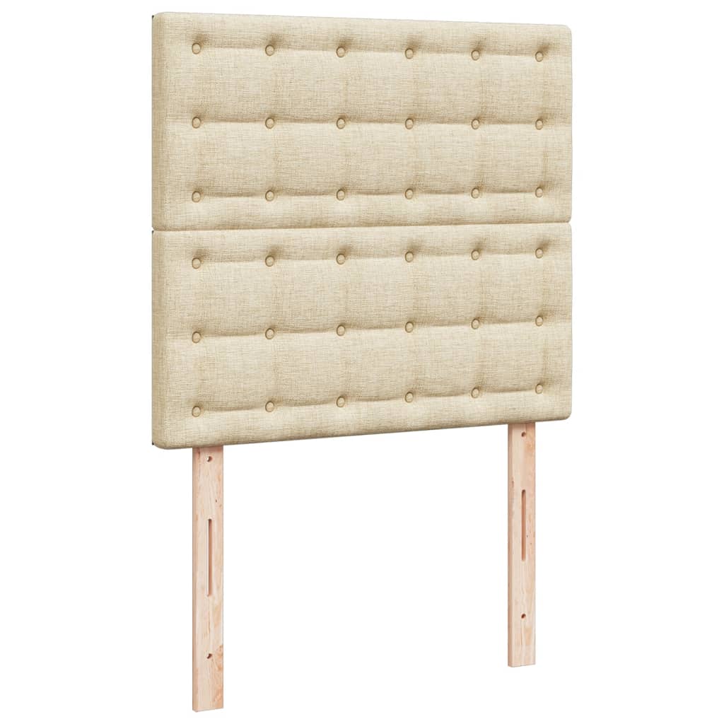 Krevet s oprugama i madracem krem 90 x 190 cm od tkanine