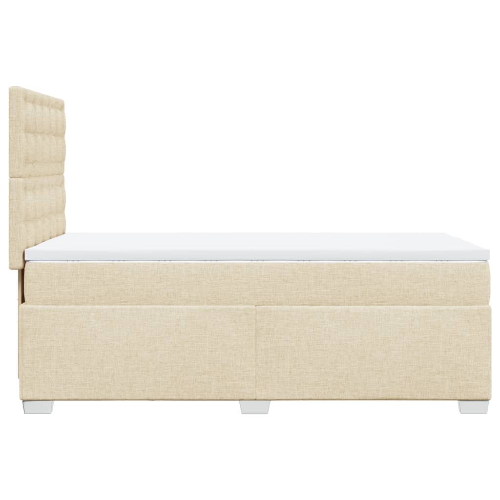 Krevet s oprugama i madracem krem 90 x 190 cm od tkanine
