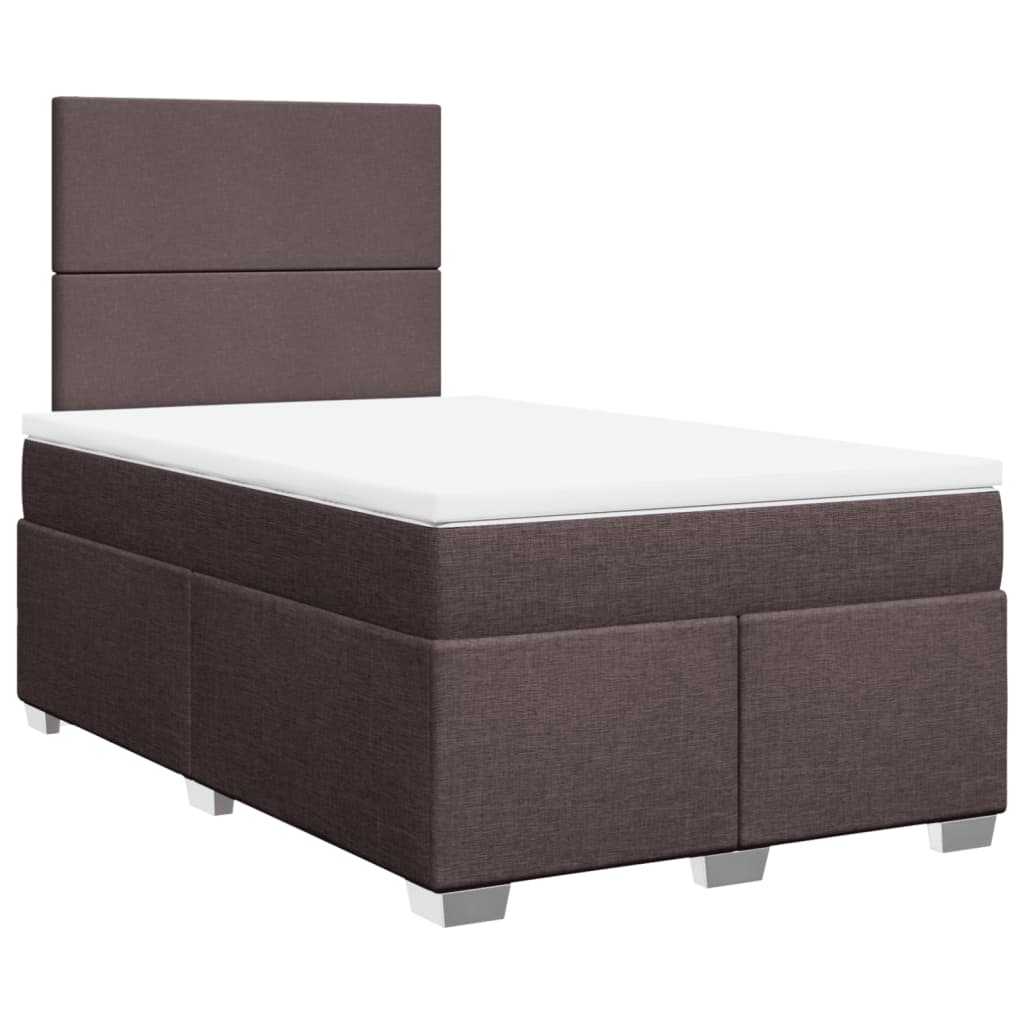 Krevet box spring s madracem tamnosmeđi 120 x 190 cm od tkanine