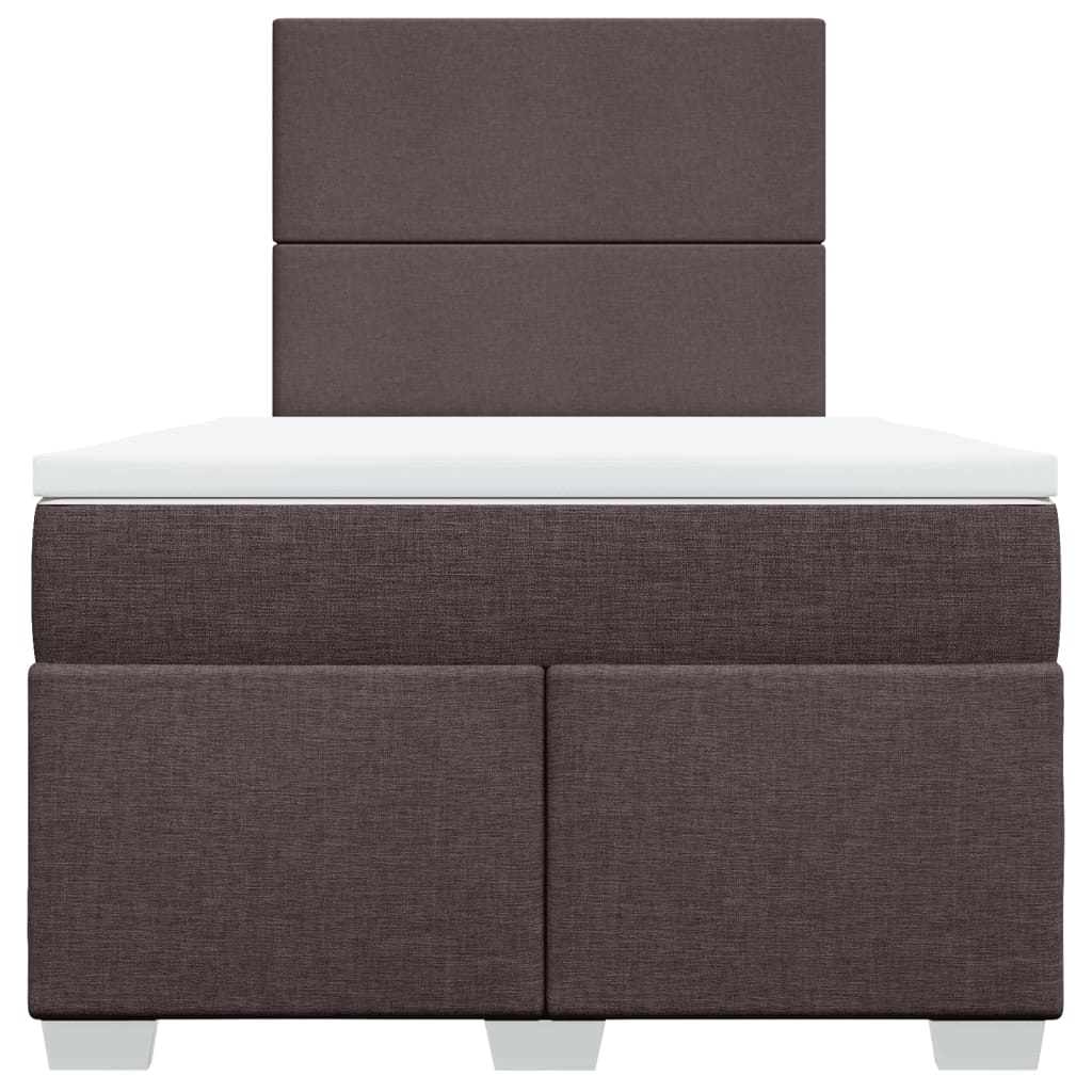 Krevet box spring s madracem tamnosmeđi 120 x 190 cm od tkanine