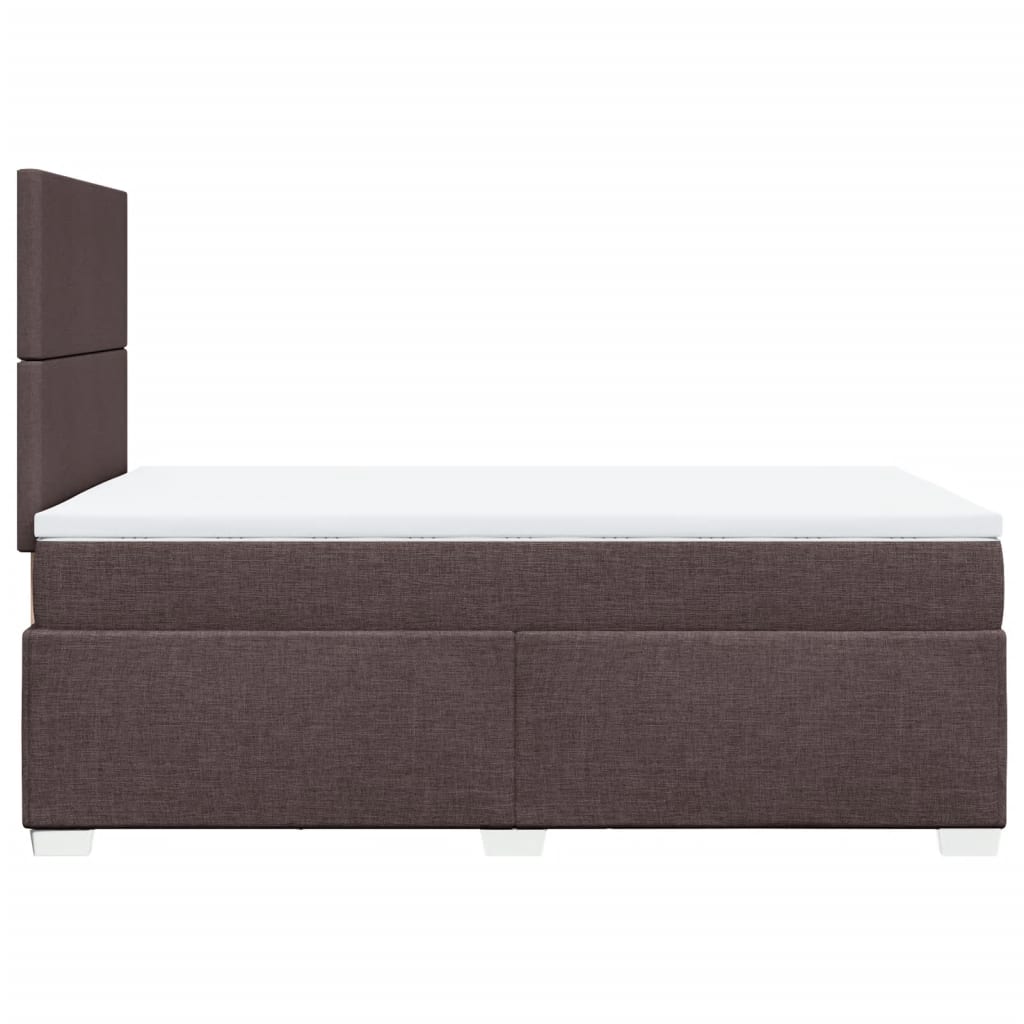 Krevet box spring s madracem tamnosmeđi 120 x 190 cm od tkanine