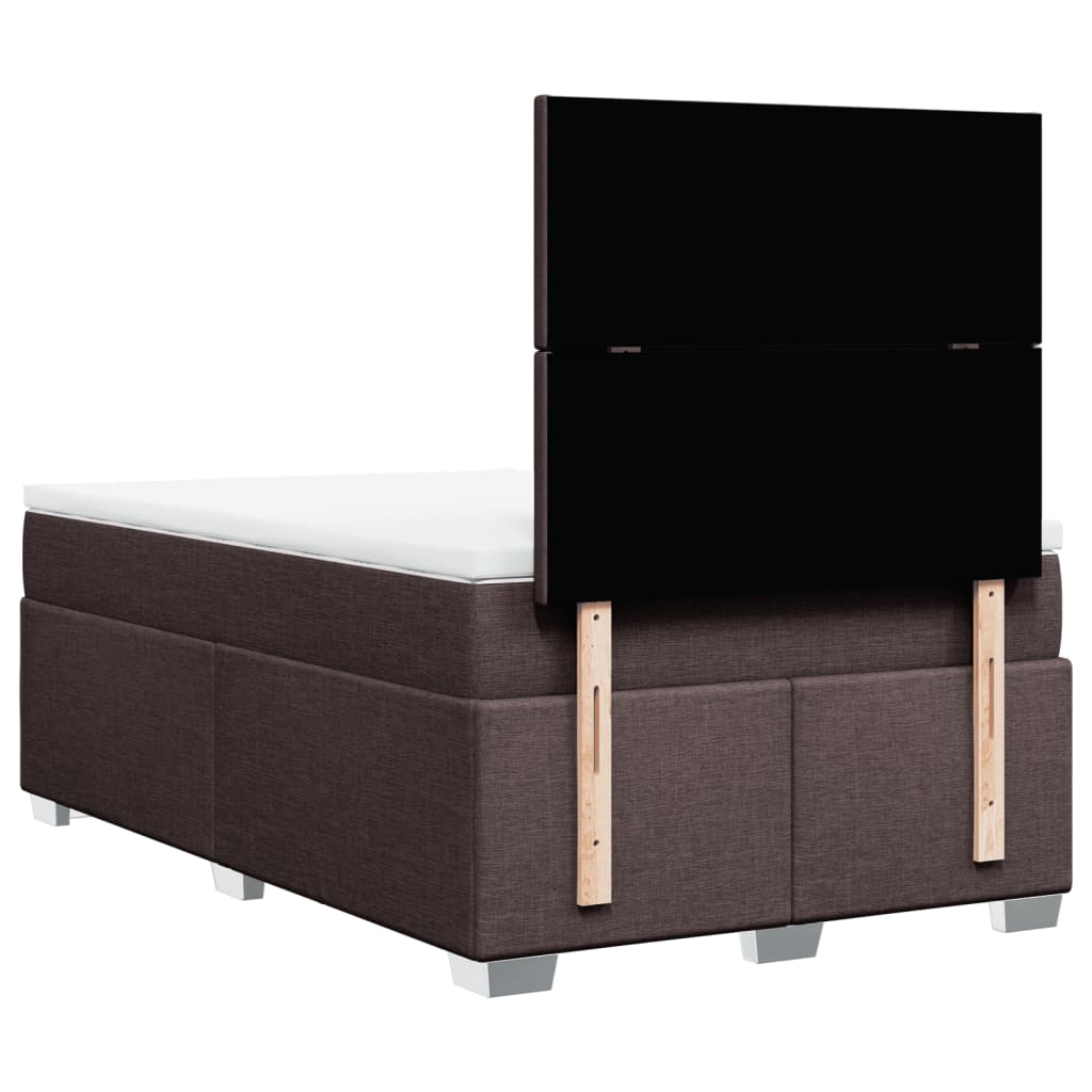 Krevet box spring s madracem tamnosmeđi 120 x 190 cm od tkanine