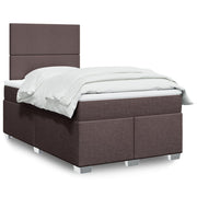 Krevet box spring s madracem tamnosmeđi 120 x 190 cm od tkanine