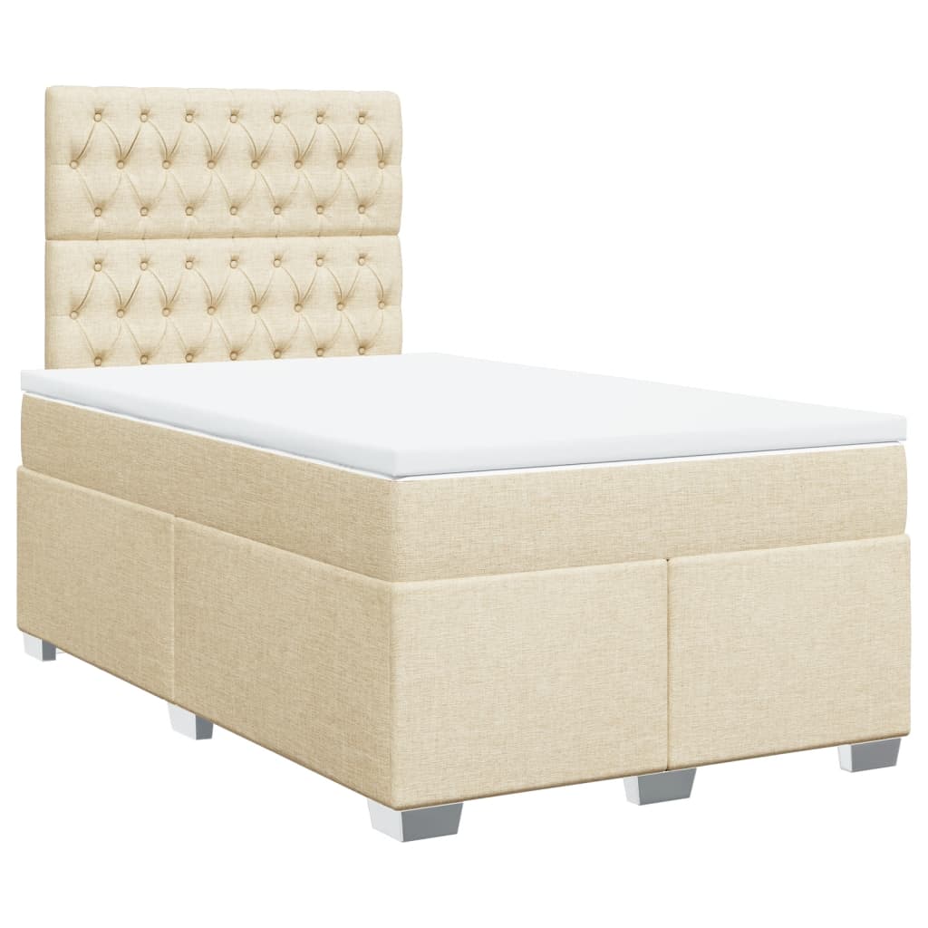 Krevet box spring s madracem krem 120 x 190 cm od tkanine