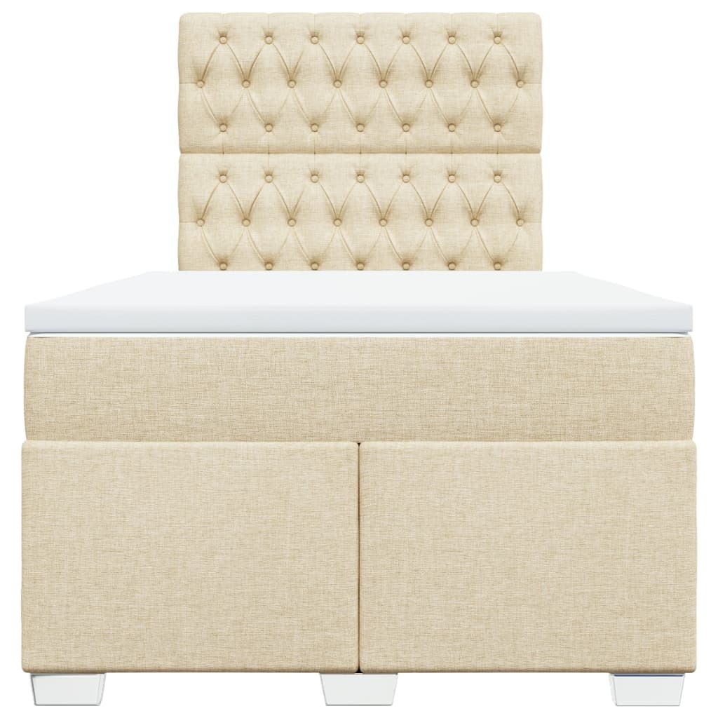 Krevet box spring s madracem krem 120 x 190 cm od tkanine