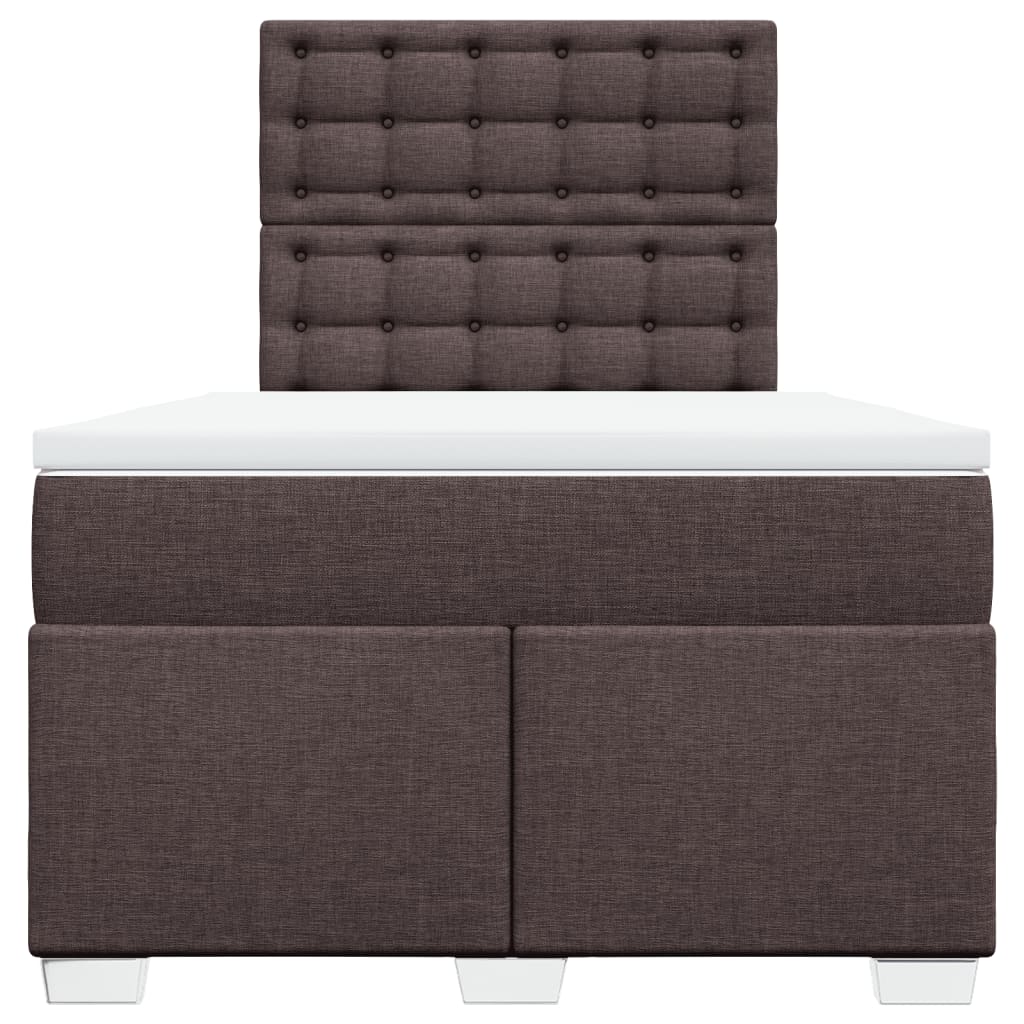 Krevet box spring s madracem tamnosmeđi 120 x 190 cm od tkanine