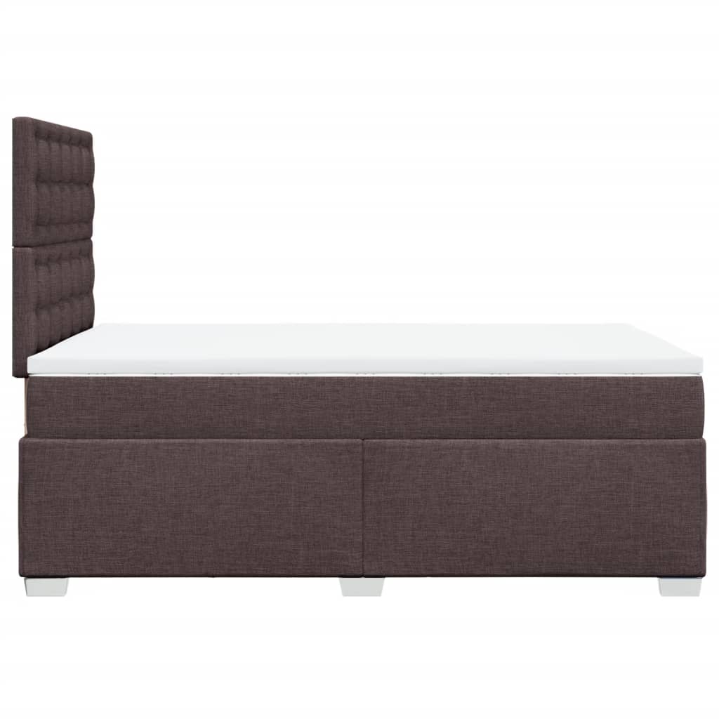 Krevet box spring s madracem tamnosmeđi 120 x 190 cm od tkanine