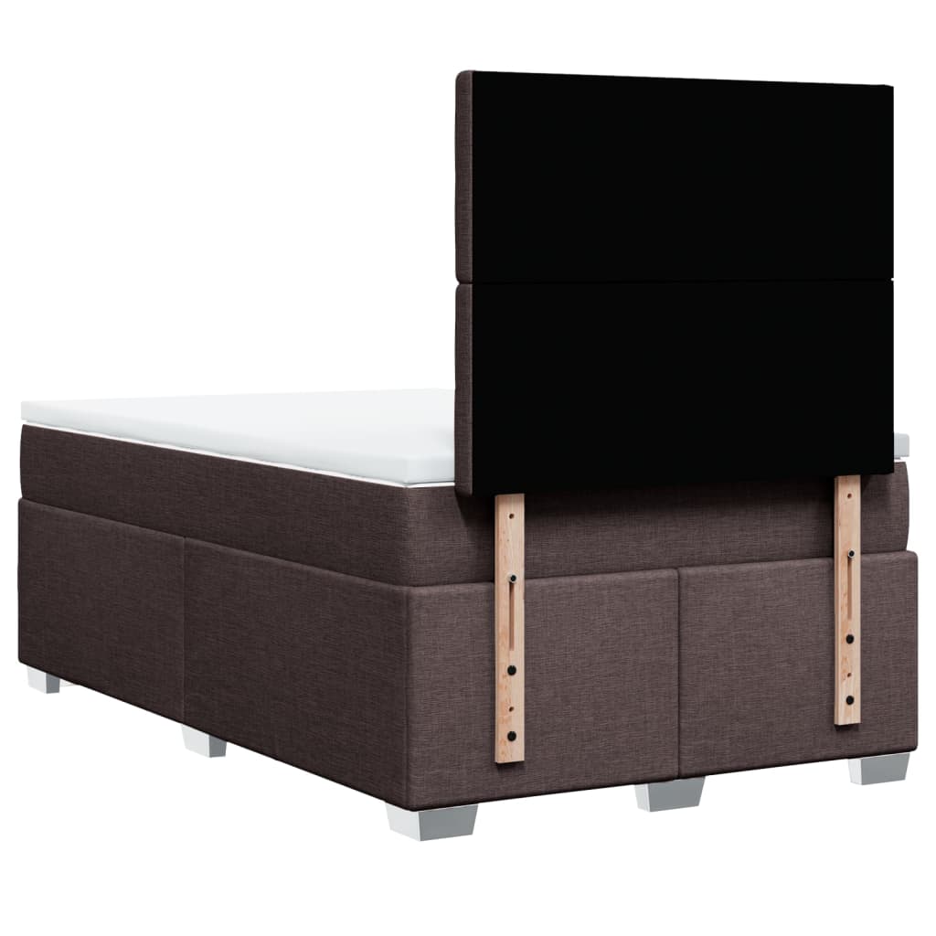 Krevet box spring s madracem tamnosmeđi 120 x 190 cm od tkanine