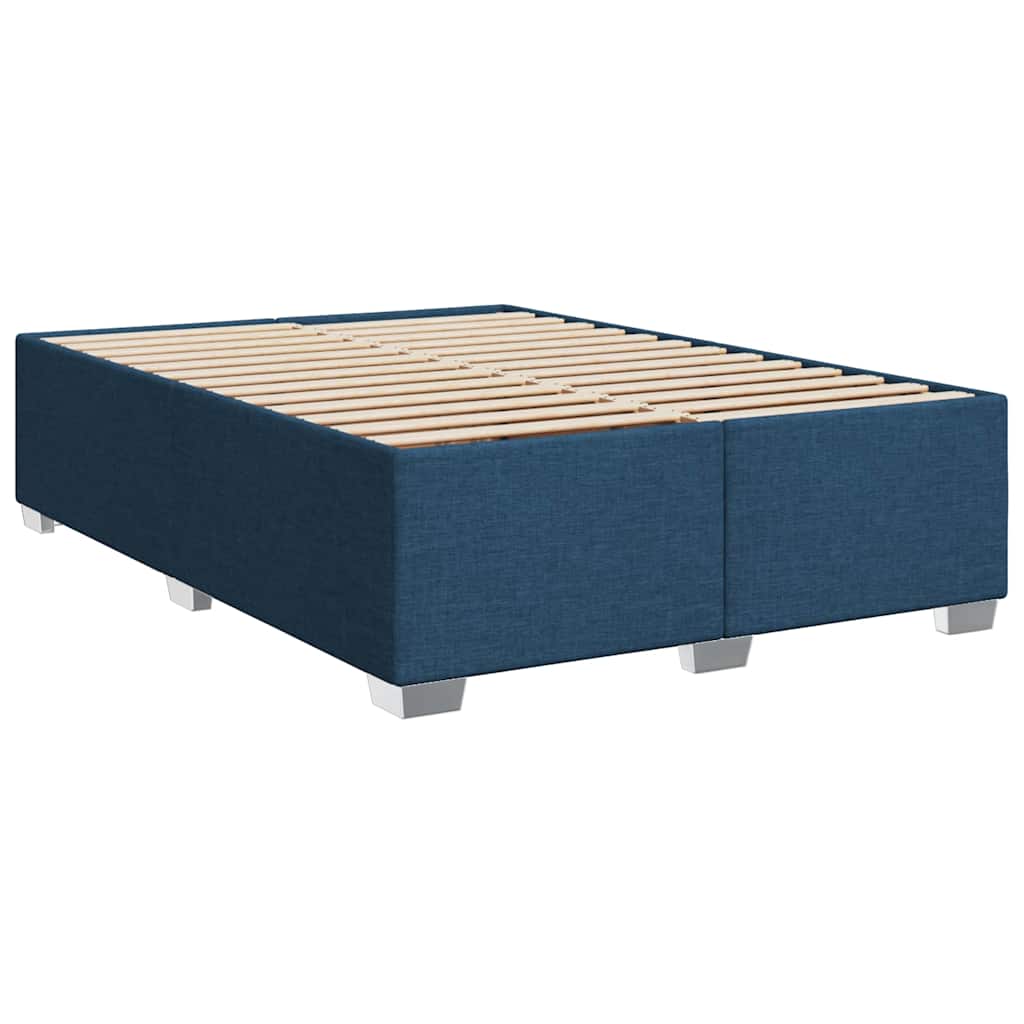 Krevet s oprugama i madracem plavi 140 x 190 cm od tkanine