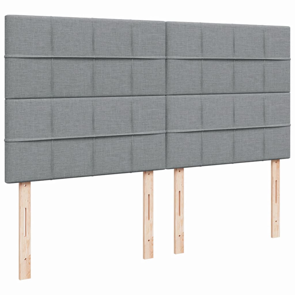 Krevet s oprugama i madracem svjetlosivi 200 x 200cm od tkanine