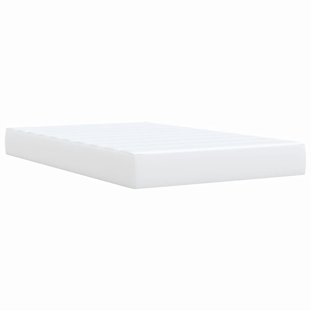 Krevet box spring s madracem bijeli 120x190 cm od umjetne kože