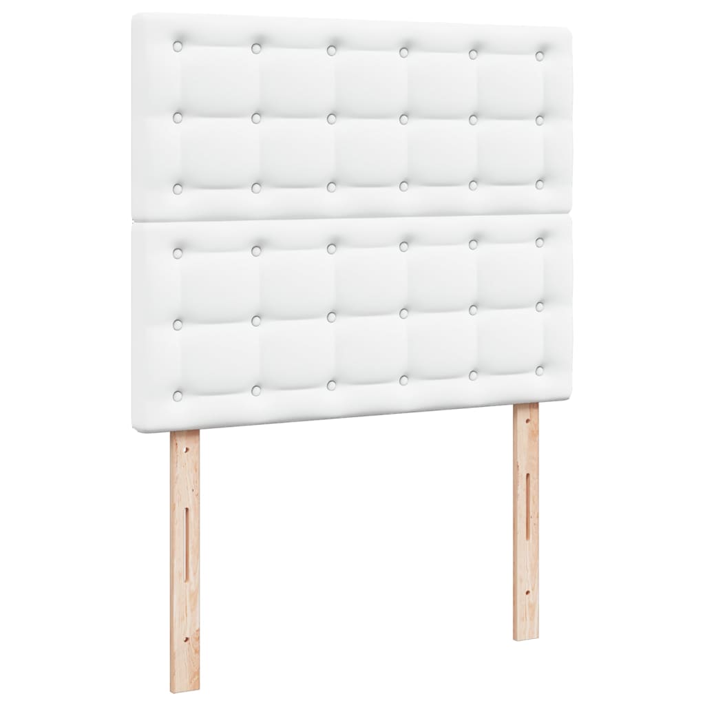 Krevet box spring s madracem bijeli 120x190 cm od umjetne kože