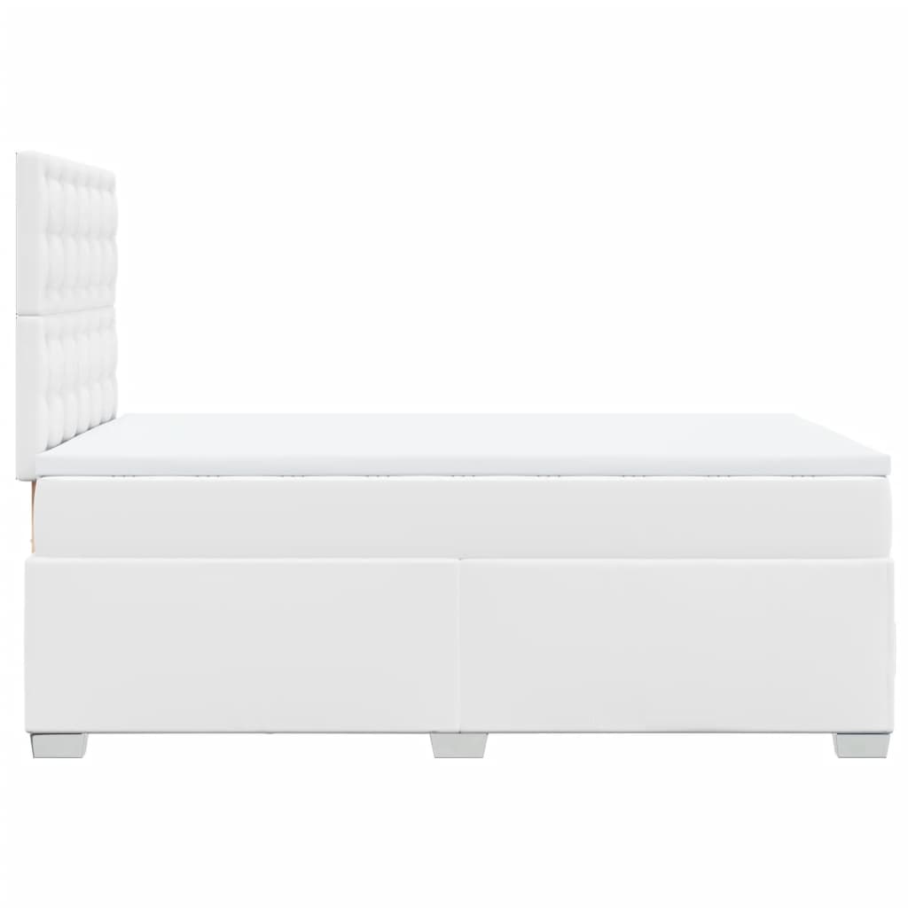 Krevet box spring s madracem bijeli 120x190 cm od umjetne kože