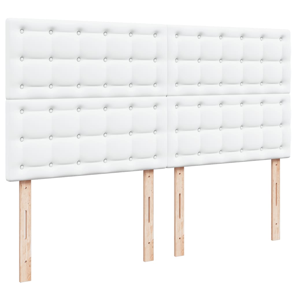 Krevet s oprugama i madracem bijeli 200x200 cm umjetna koža