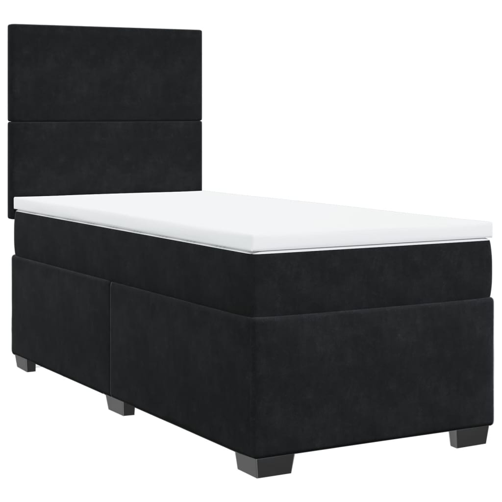 Box spring krevet s madracem crni 80 x 200 cm baršunasti