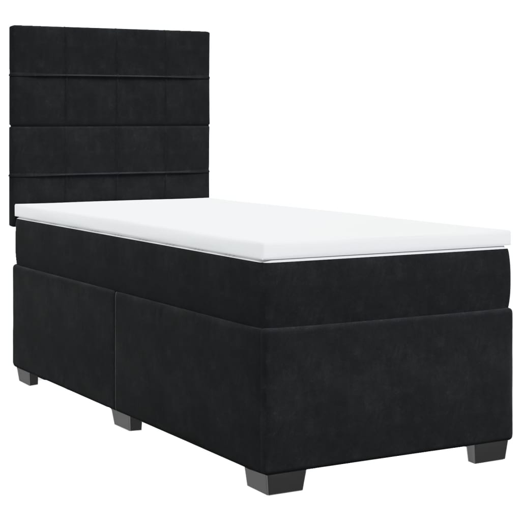 Box spring krevet s madracem crni 80 x 200 cm baršunasti