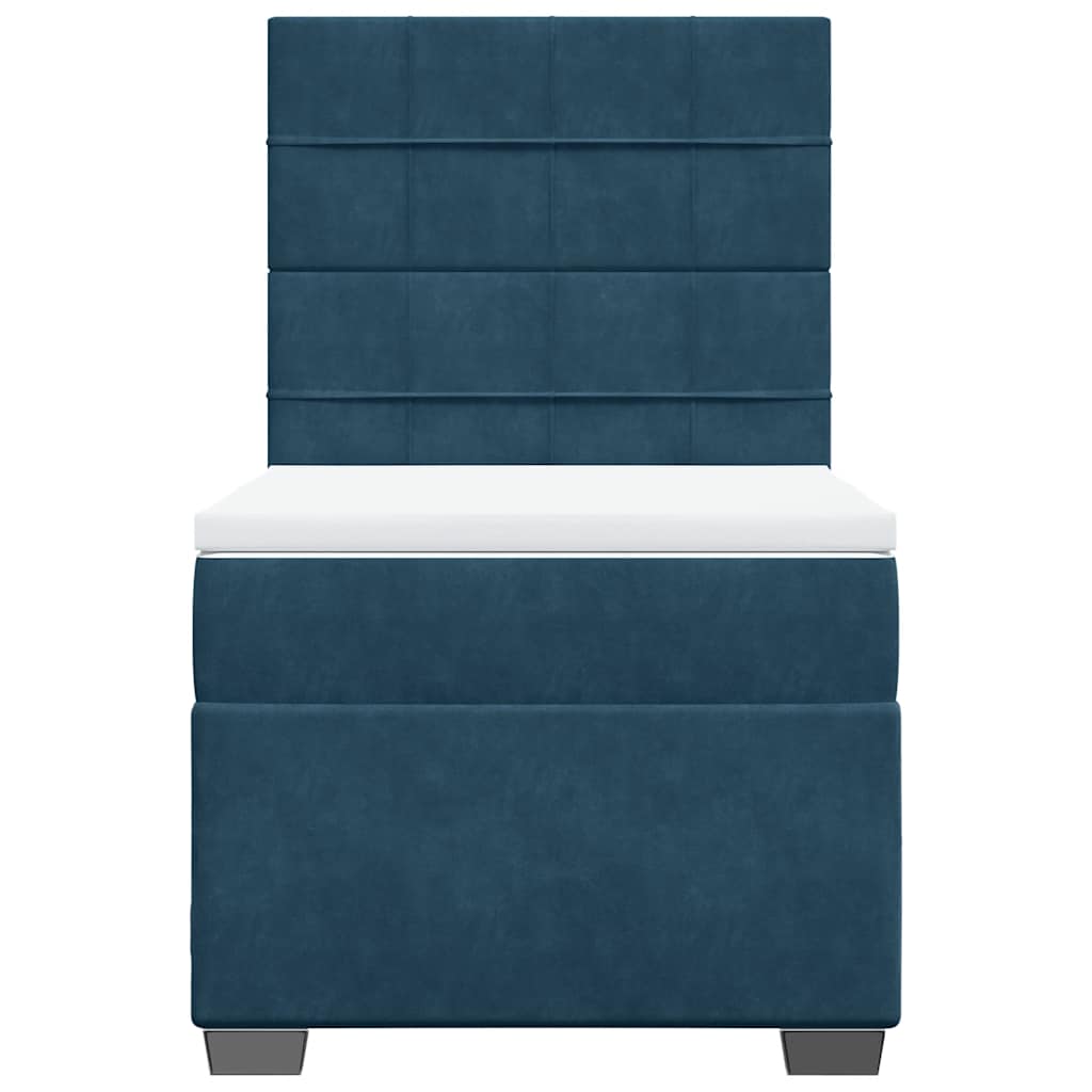 Box spring krevet s madracem plavi 80 x 200 cm baršunasti