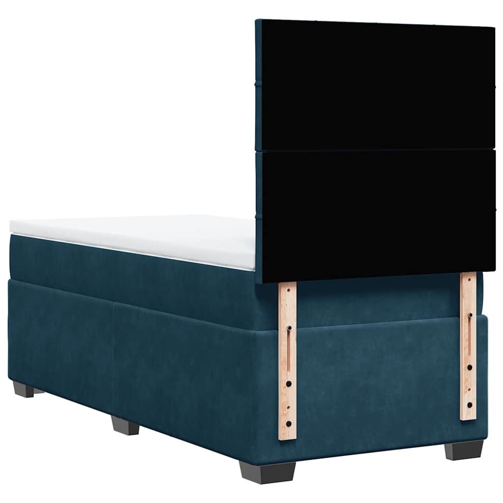 Box spring krevet s madracem plavi 80 x 200 cm baršunasti