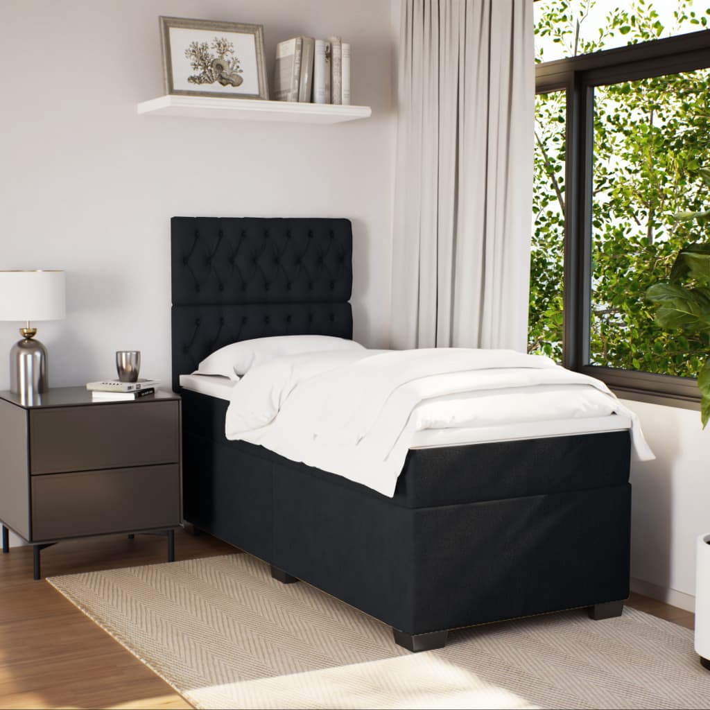 Box spring krevet s madracem crni 80 x 200 cm baršunasti