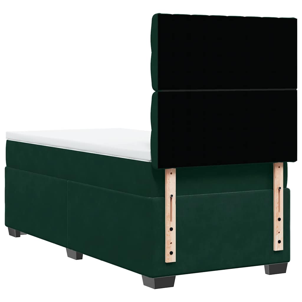 Box spring krevet s madracem tamnozeleni 80 x 200 cm baršunasti
