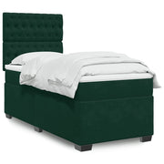 Box spring krevet s madracem tamnozeleni 80 x 200 cm baršunasti