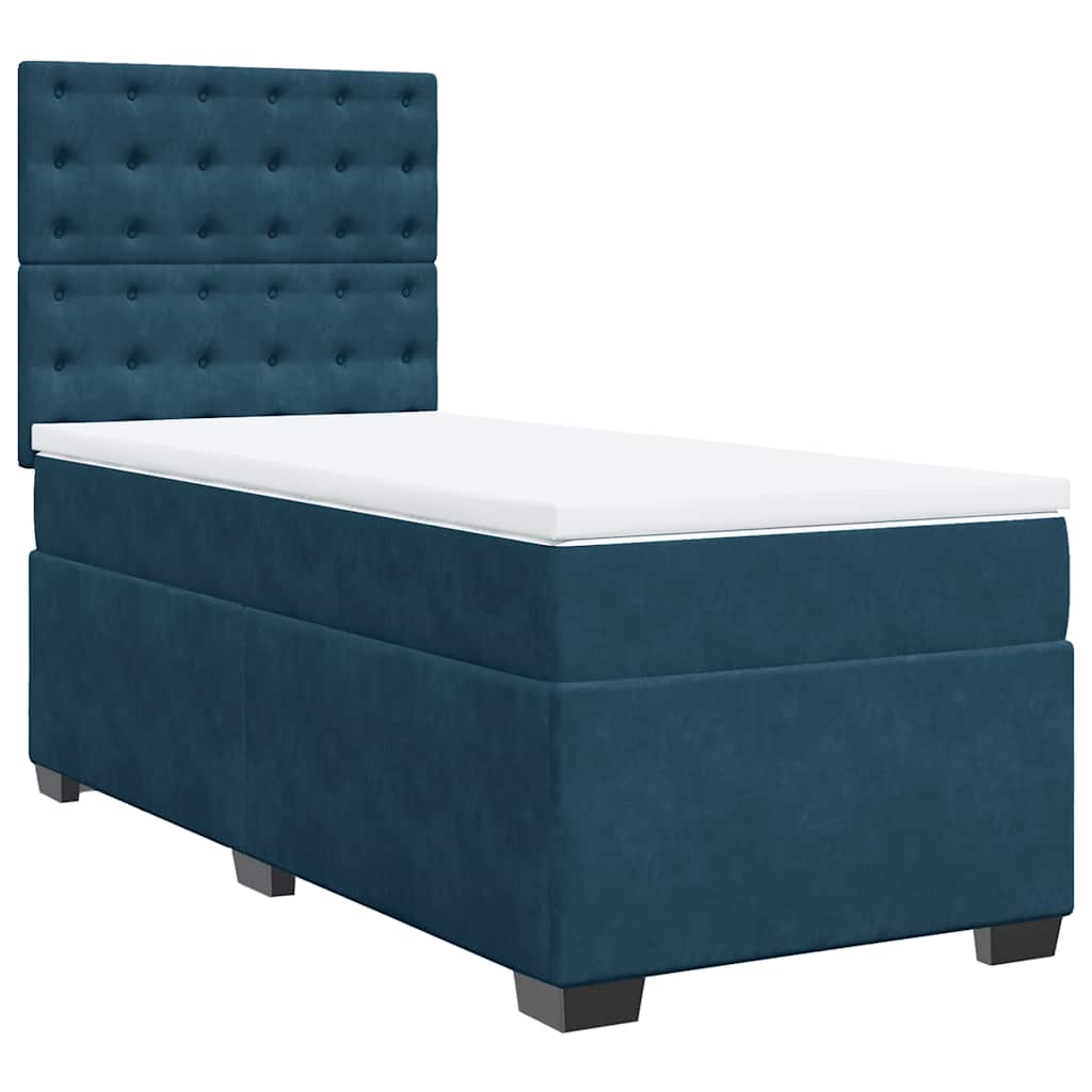 Box spring krevet s madracem plavi 80 x 200 cm baršunasti
