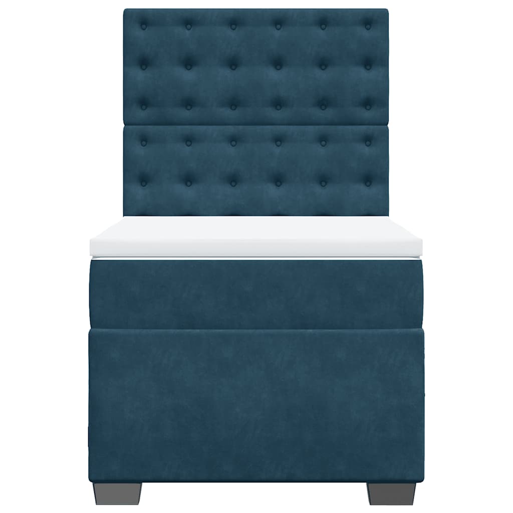 Box spring krevet s madracem plavi 80 x 200 cm baršunasti