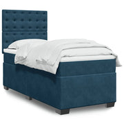 Box spring krevet s madracem plavi 80 x 200 cm baršunasti