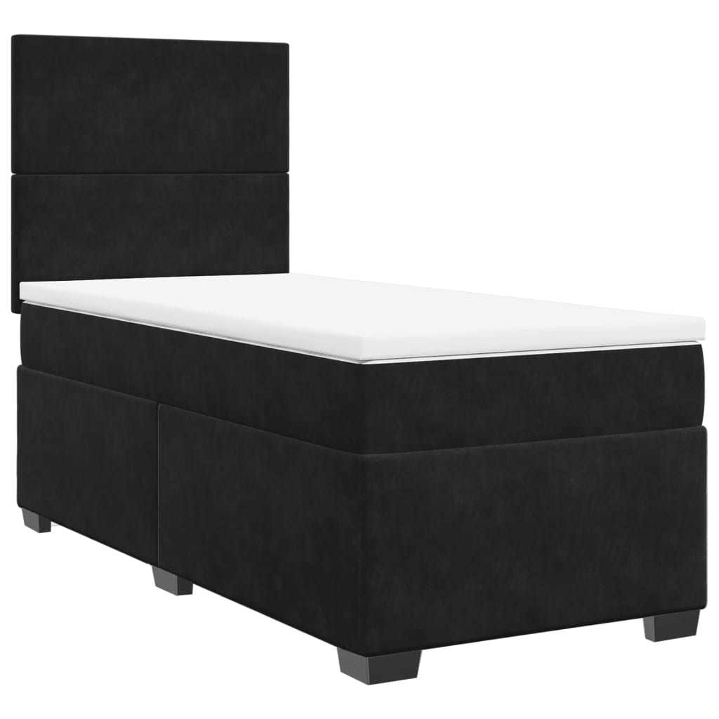 Box spring krevet s madracem crni 90x190 cm baršunasti