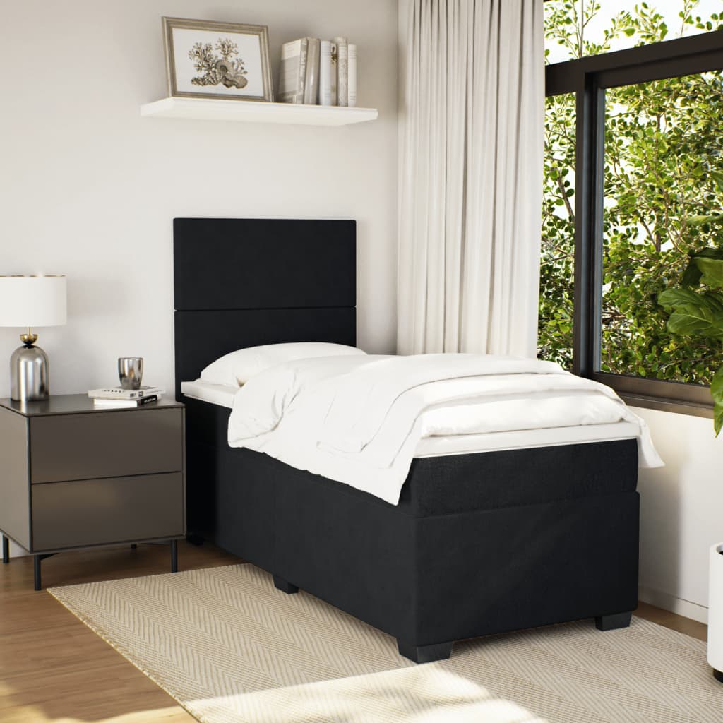 Box spring krevet s madracem crni 90x190 cm baršunasti