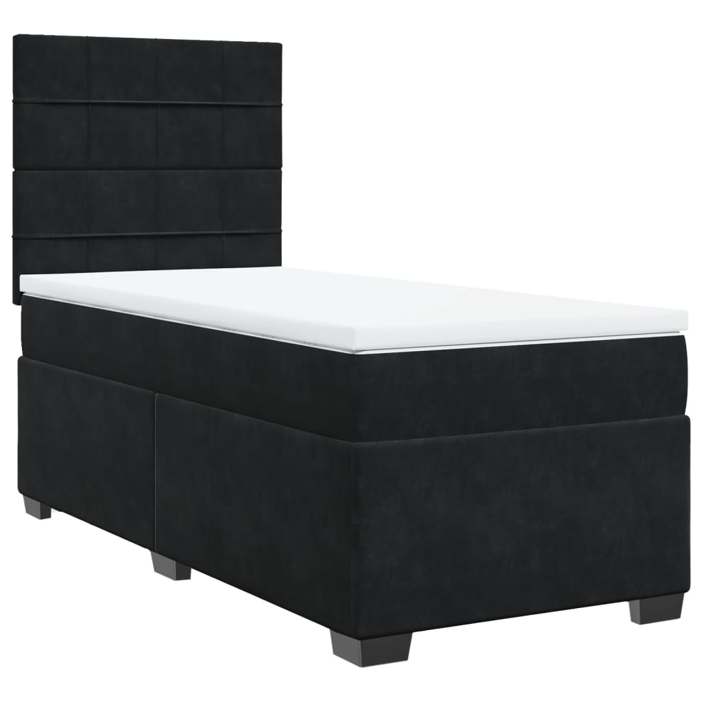 Box spring krevet s madracem crni 90x190 cm baršunasti