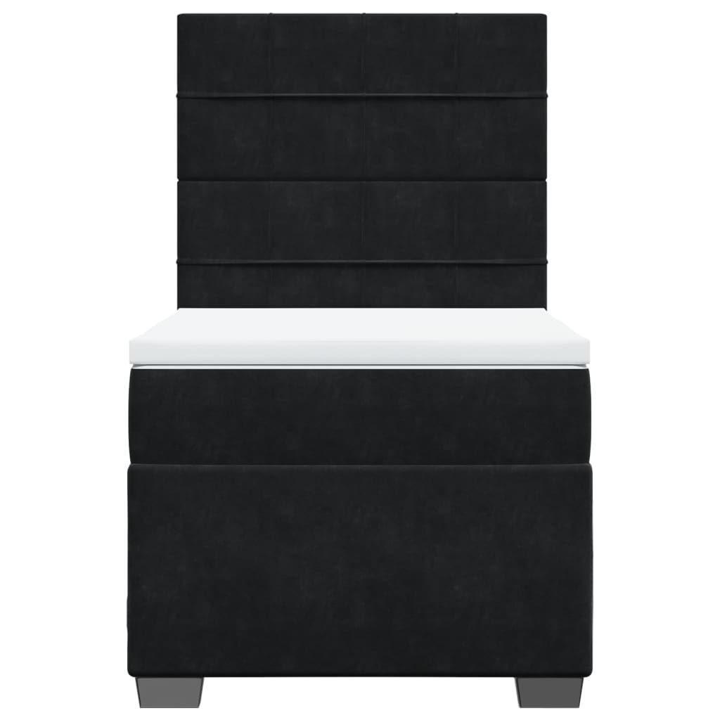 Box spring krevet s madracem crni 90x190 cm baršunasti