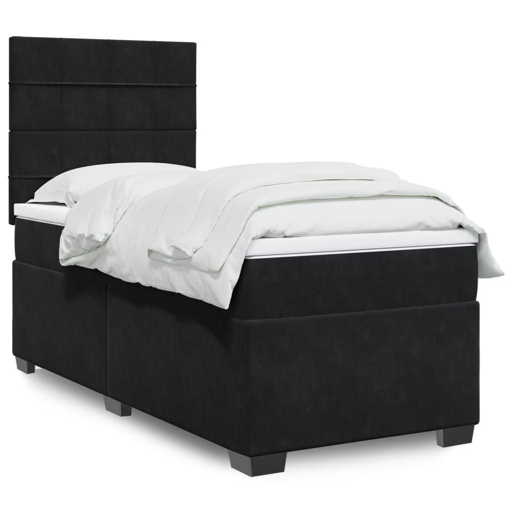 Box spring krevet s madracem crni 90x190 cm baršunasti
