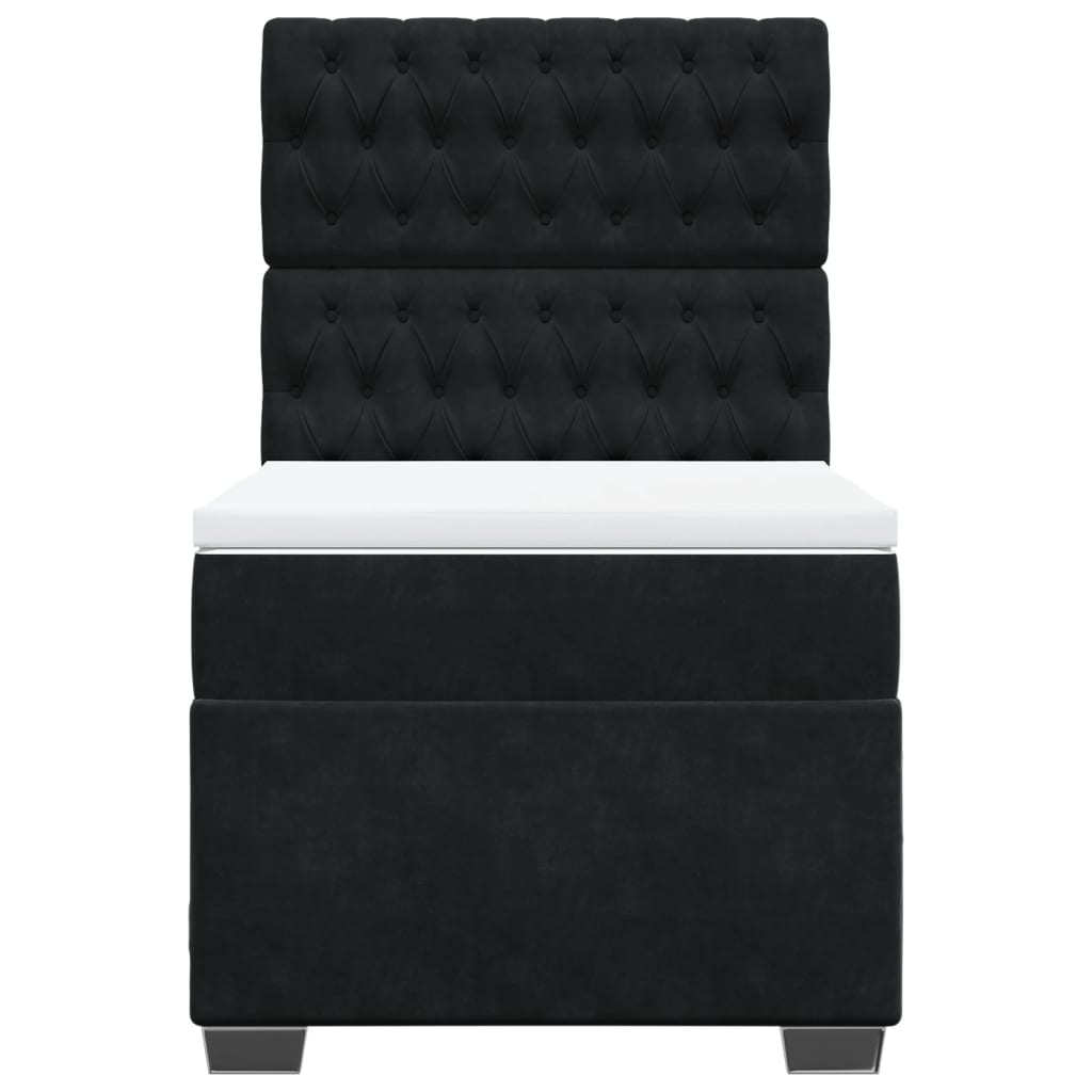 Box spring krevet s madracem crni 90x190 cm baršunasti