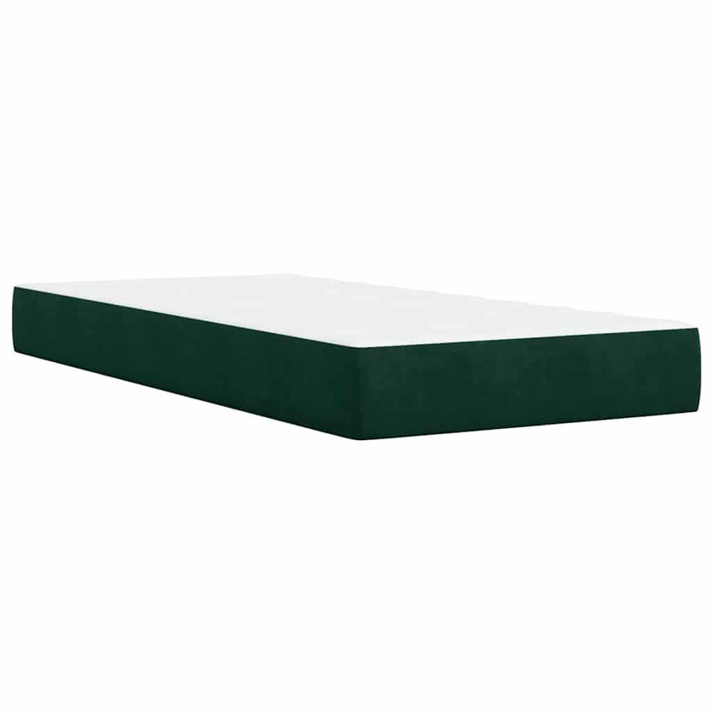 Box spring krevet s madracem tamnozeleni 90x200 cm baršunasti