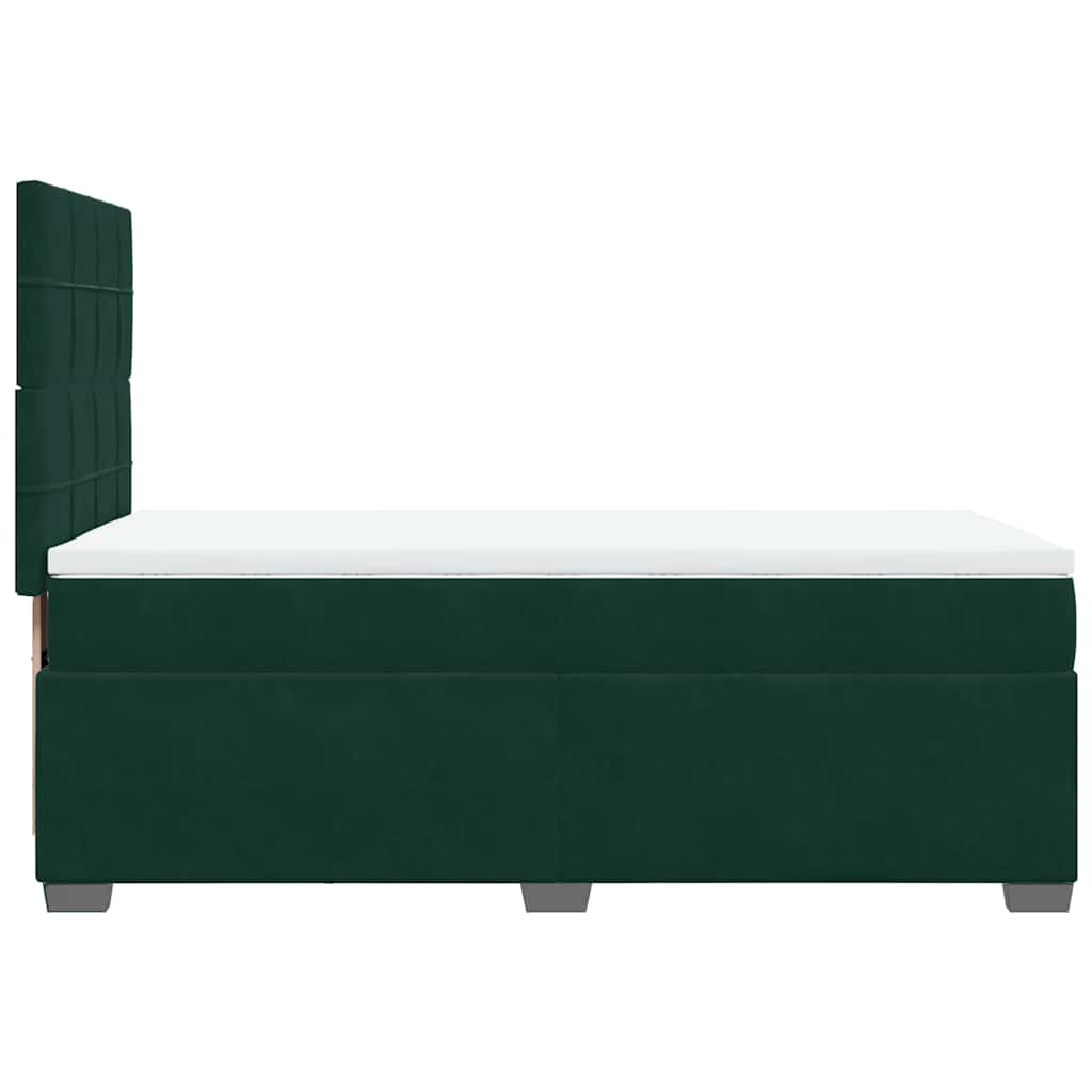 Box spring krevet s madracem tamnozeleni 90x200 cm baršunasti