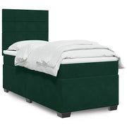 Box spring krevet s madracem tamnozeleni 90x200 cm baršunasti