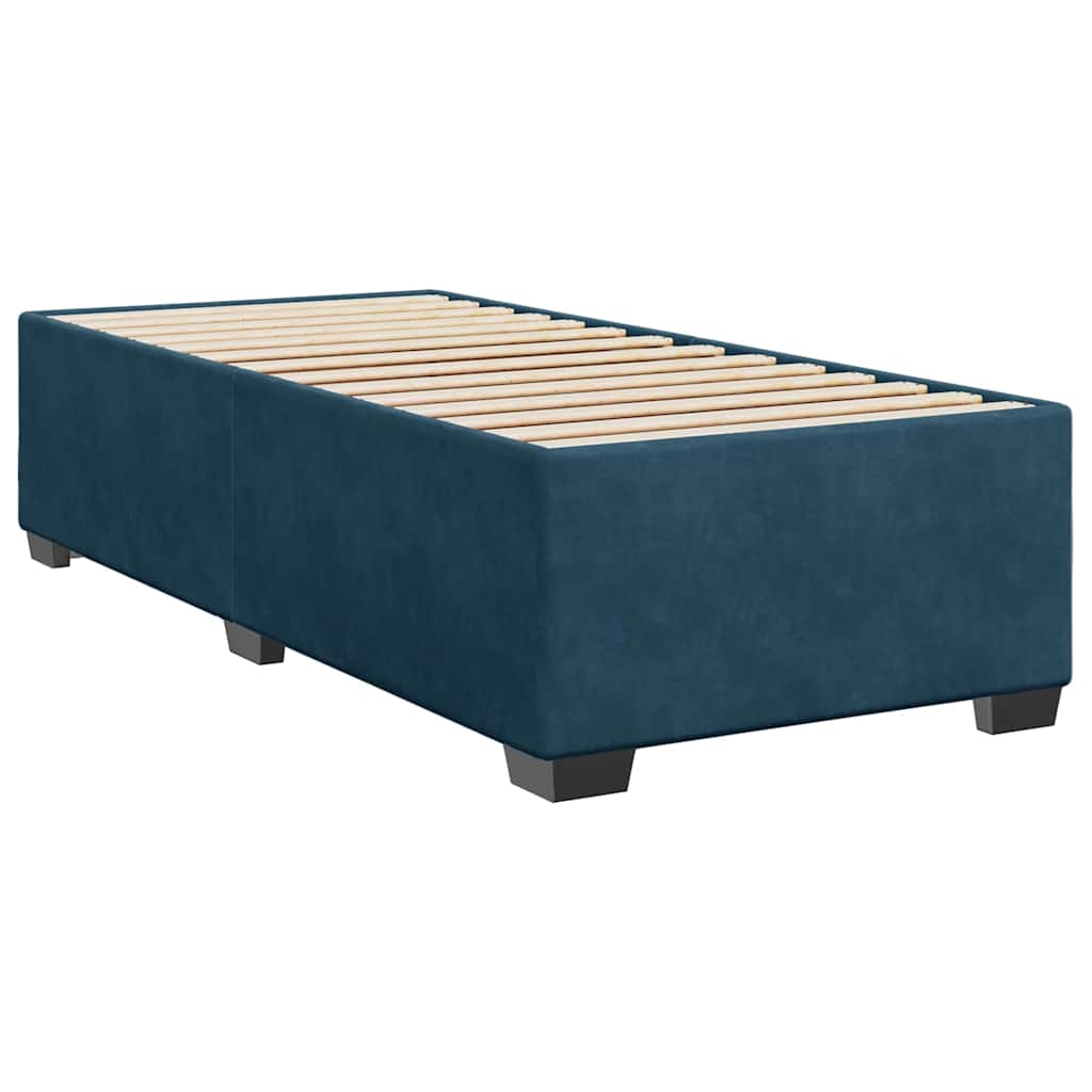 Box spring krevet s madracem plavi 90x200 cm baršunasti