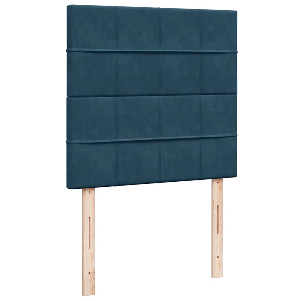 Box spring krevet s madracem plavi 90x200 cm baršunasti