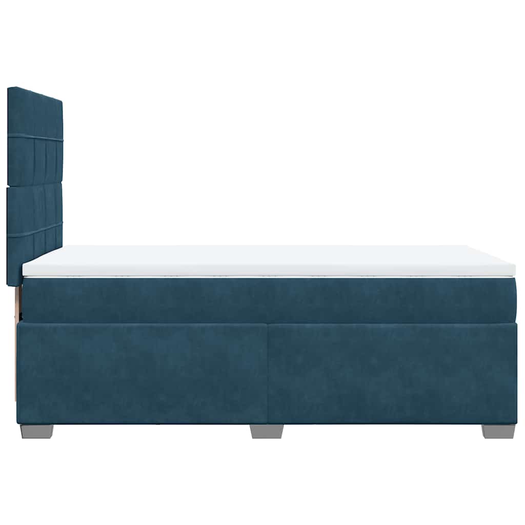 Box spring krevet s madracem plavi 90x200 cm baršunasti