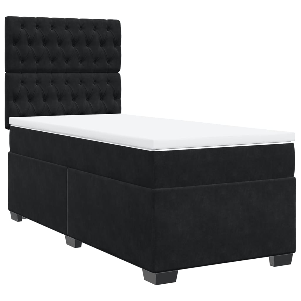 Box spring krevet s madracem crni 90x200 cm baršunasti