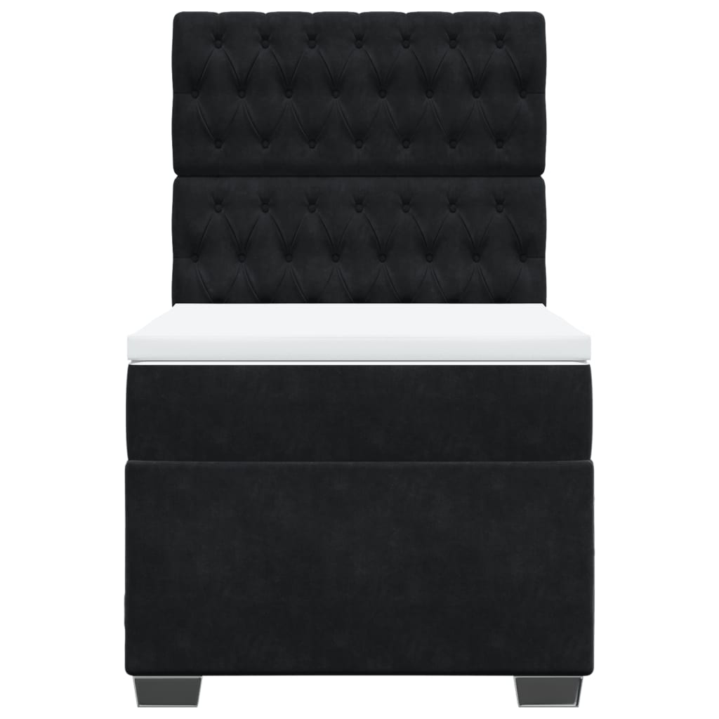 Box spring krevet s madracem crni 90x200 cm baršunasti