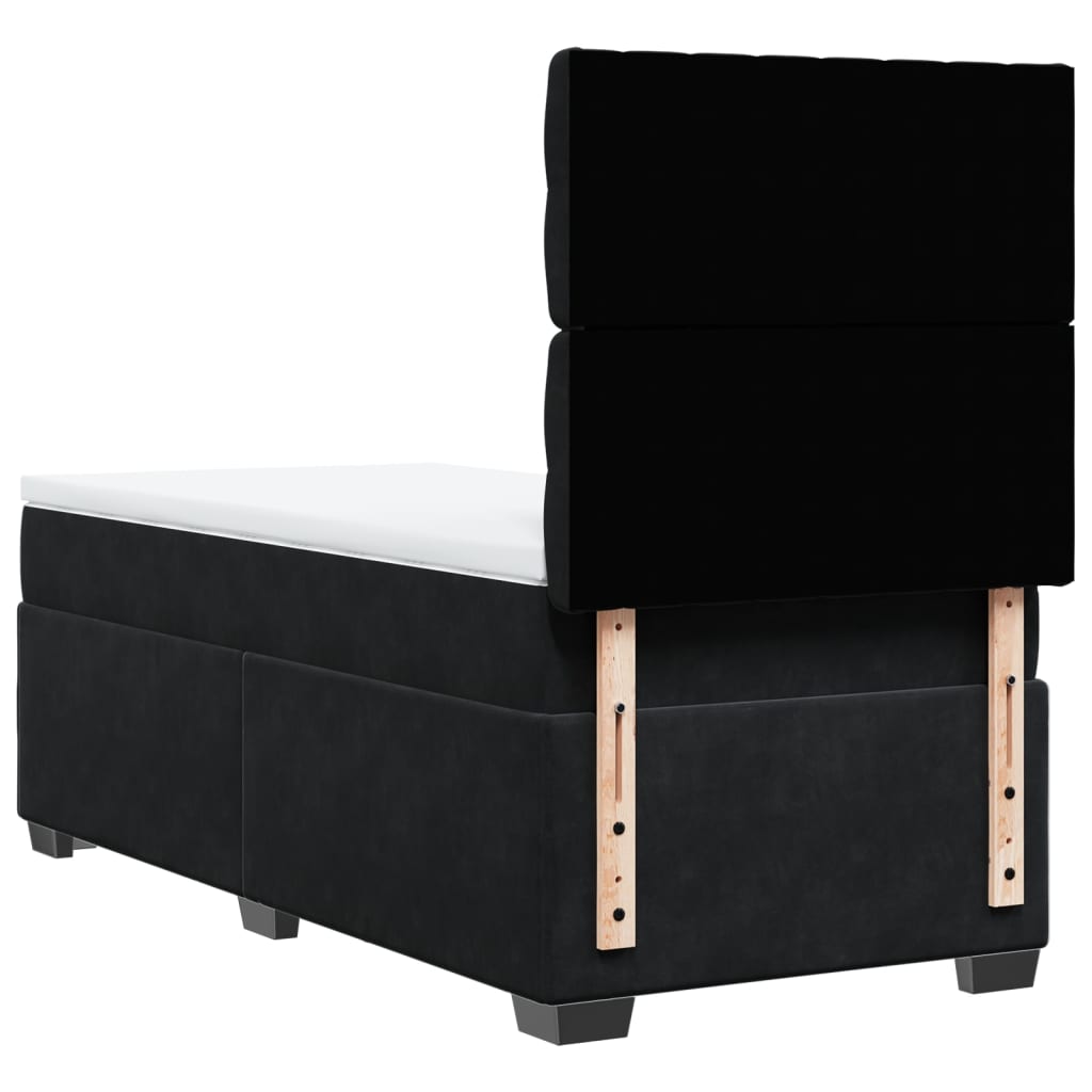 Box spring krevet s madracem crni 90x200 cm baršunasti