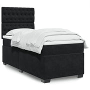 Box spring krevet s madracem crni 90x200 cm baršunasti