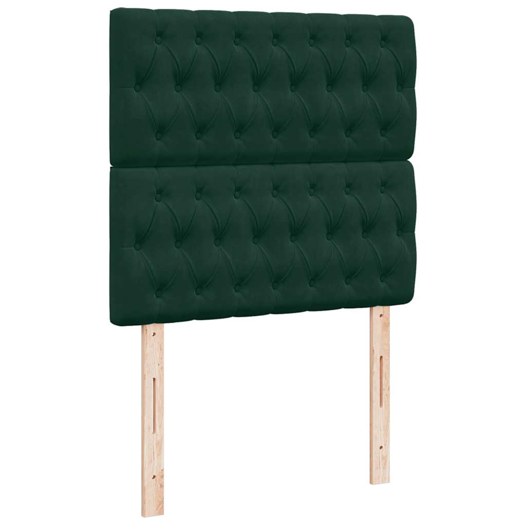 Box spring krevet s madracem tamnozeleni 90x200 cm baršunasti