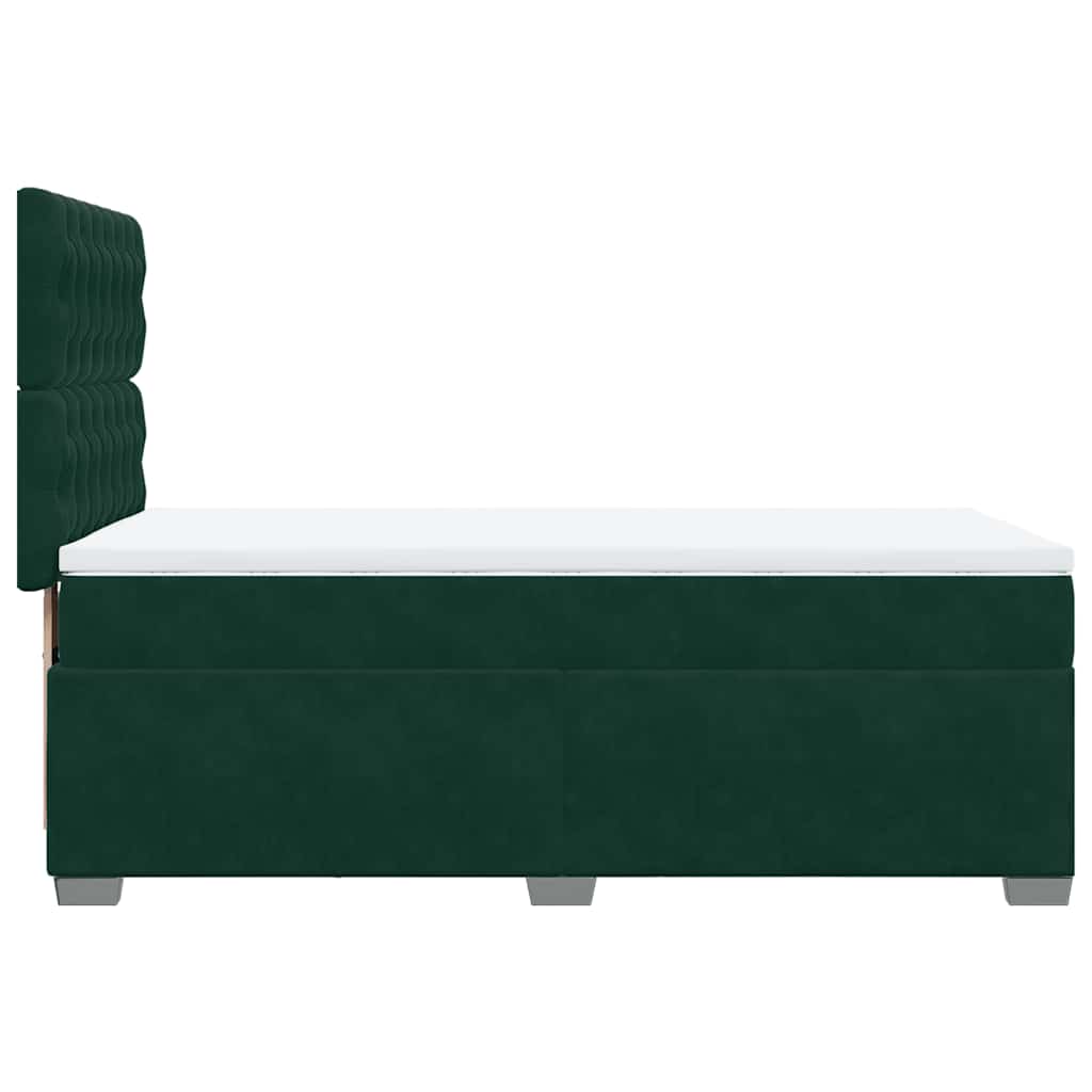 Box spring krevet s madracem tamnozeleni 90x200 cm baršunasti
