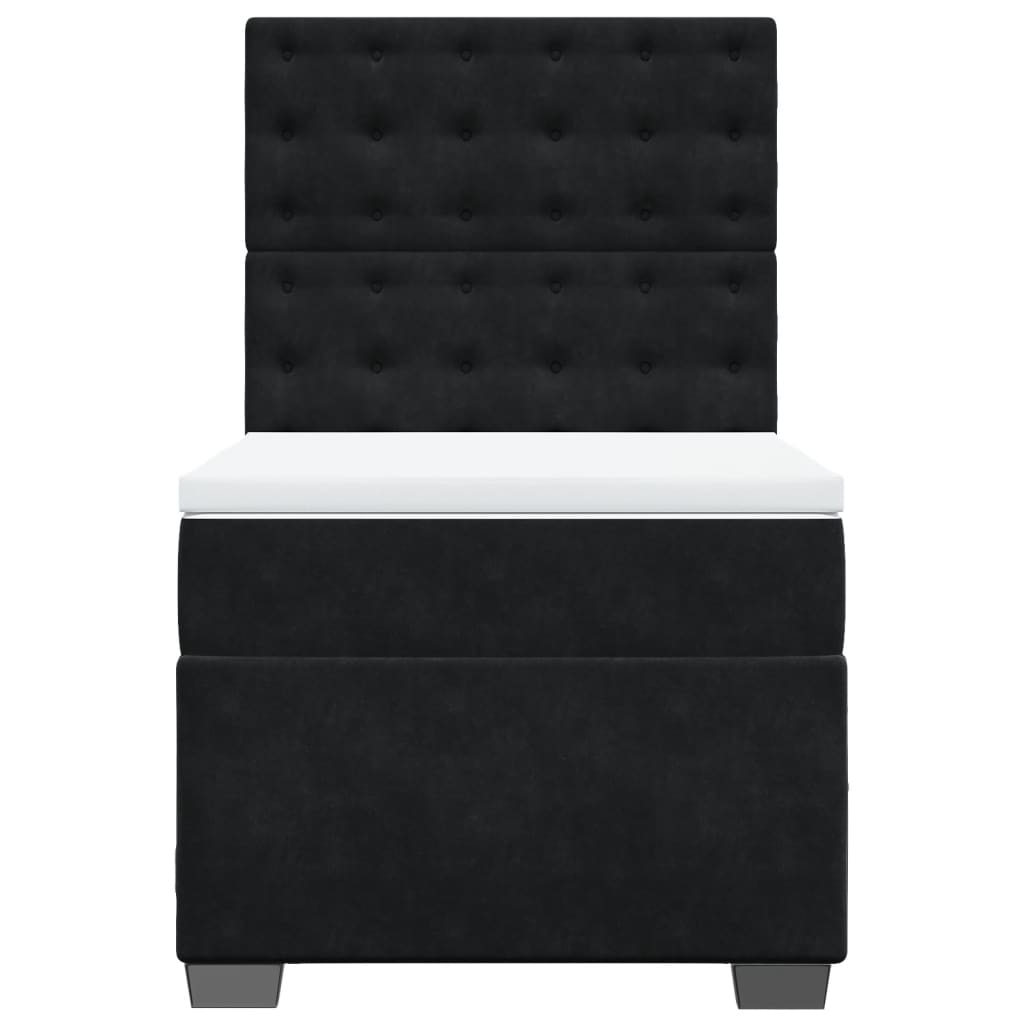 Box spring krevet s madracem crni 90x200 cm baršunasti